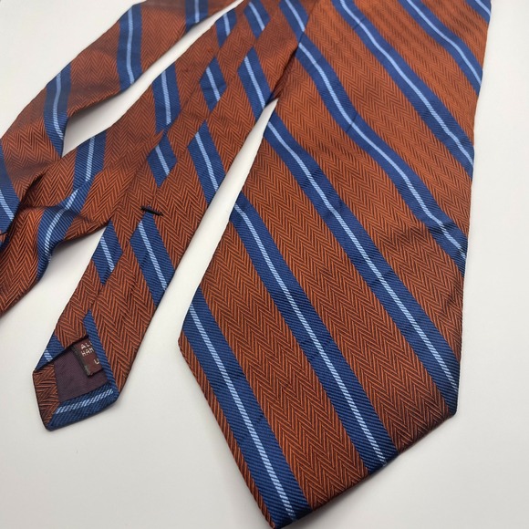 Jos. A. Bank Other - Jos A Bank Corporate Collection Silk Herringbone Stripe Necktie Brown Blue Men's